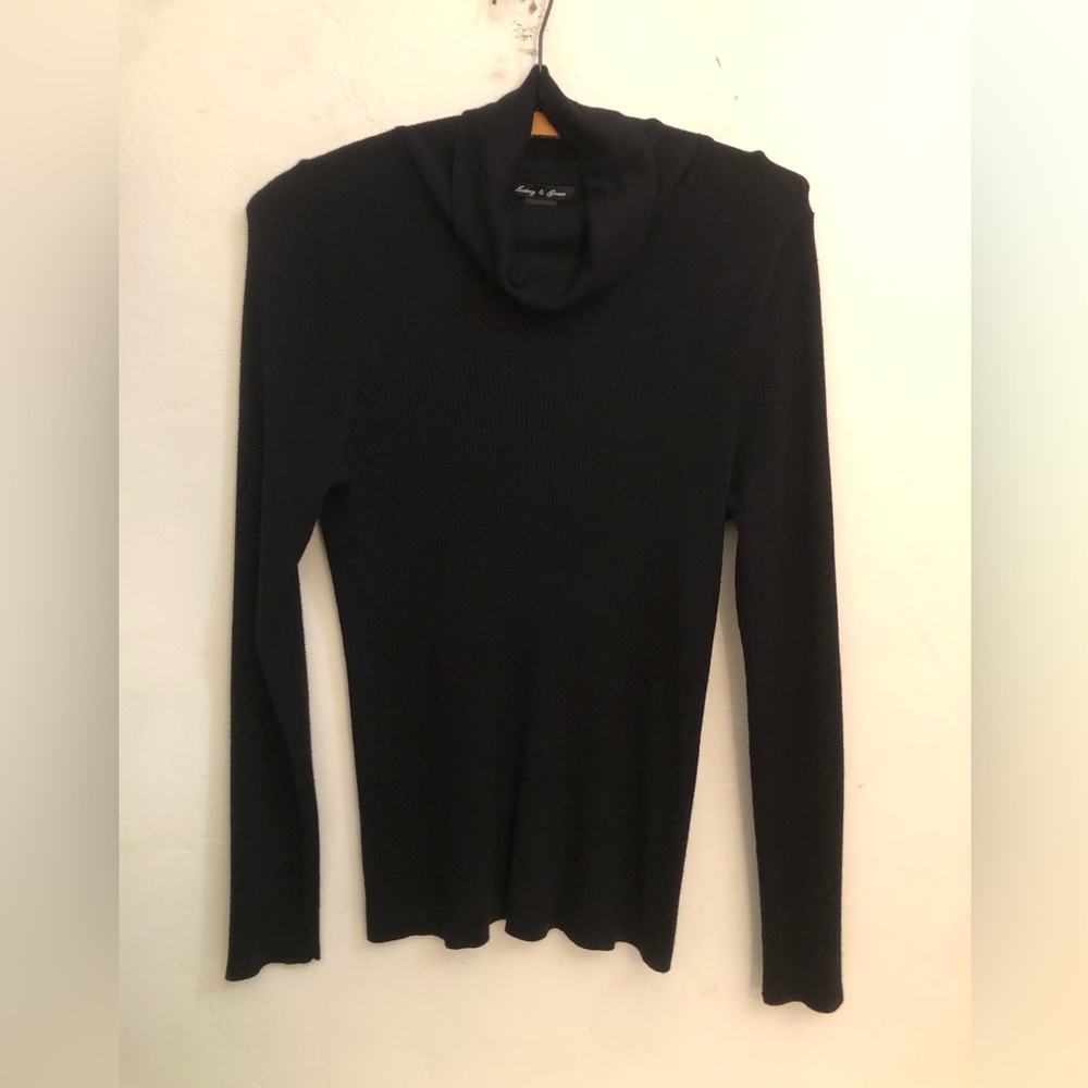 Audrey and Grace Sweater Women's XL Black Rayon Blend Classic Audrey Hepburn